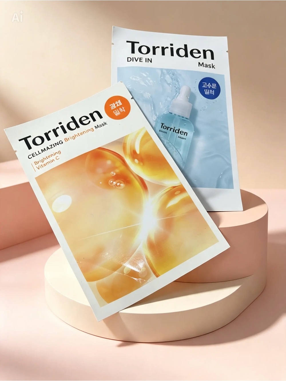 Torriden Sheet Mask Duo — Vita C Brightening + Dive In Hydrating — NEW/SEALED